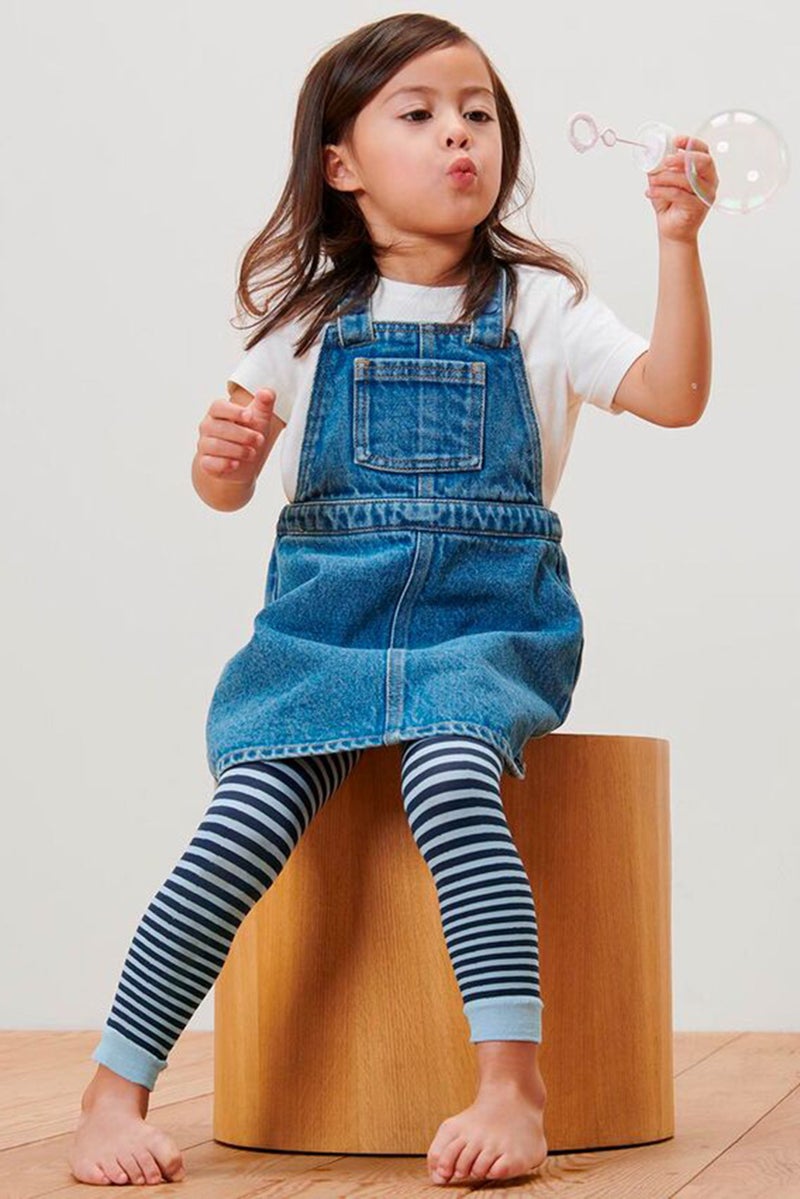 Tchibo Toddlers GIrl 2 Pcs Stripe Leggings, Multicolor - Image 1